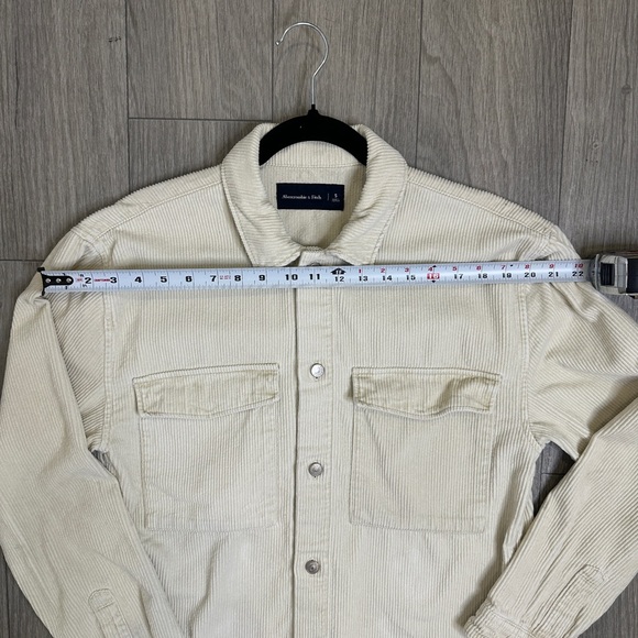 Abercrombie & Fitch Cream Corduroy Shirt Jacket | Men’s Size S - Picture 7 of 10